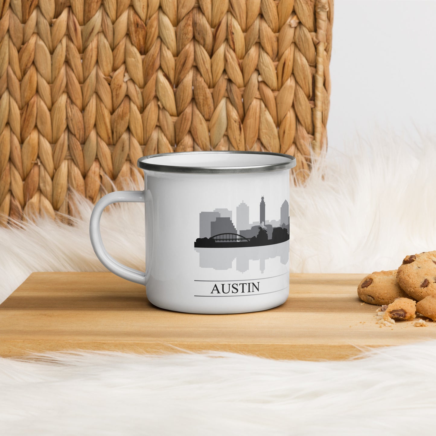 Austin Texas City Skyline Enamel Mug