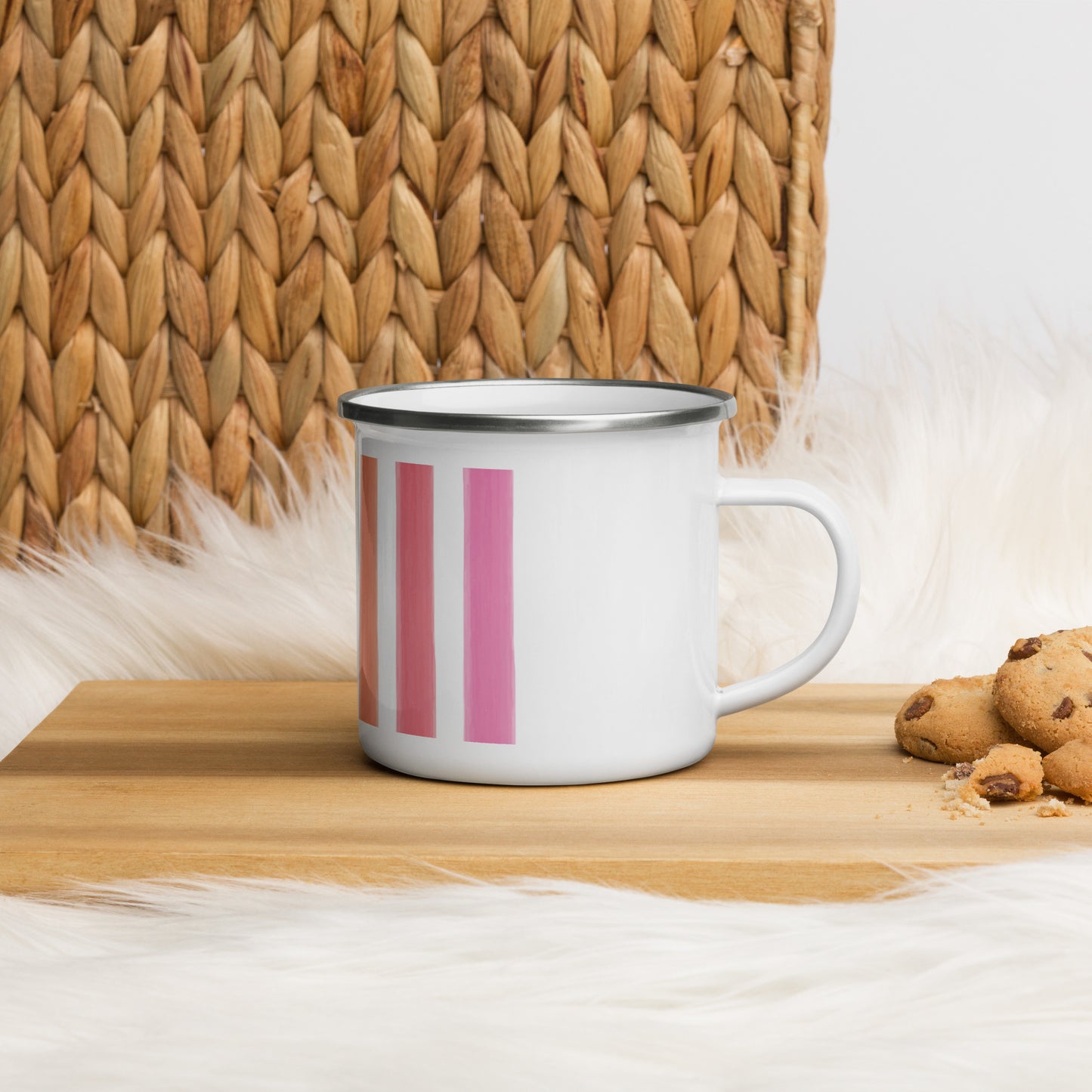 Rainbow Stripe Enamel Mug