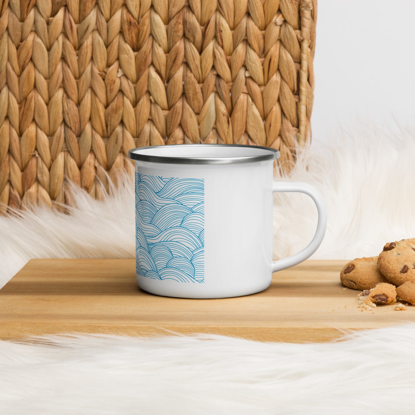 Ocean Waves Enamel Mug