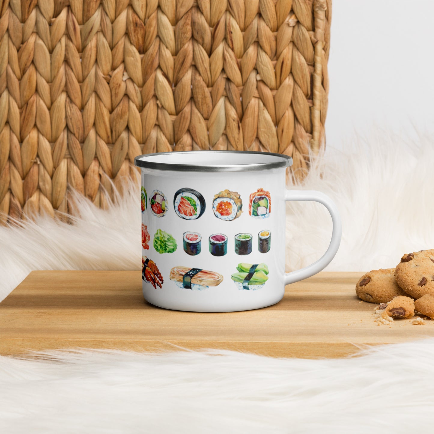 Sushi Enamel Mug