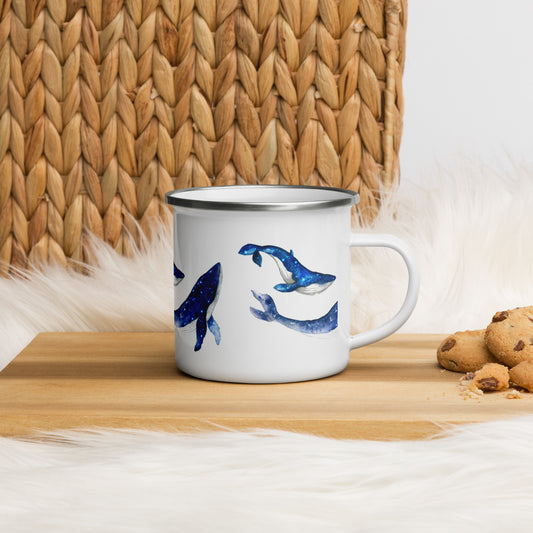 Galaxy Whale Enamel Mug