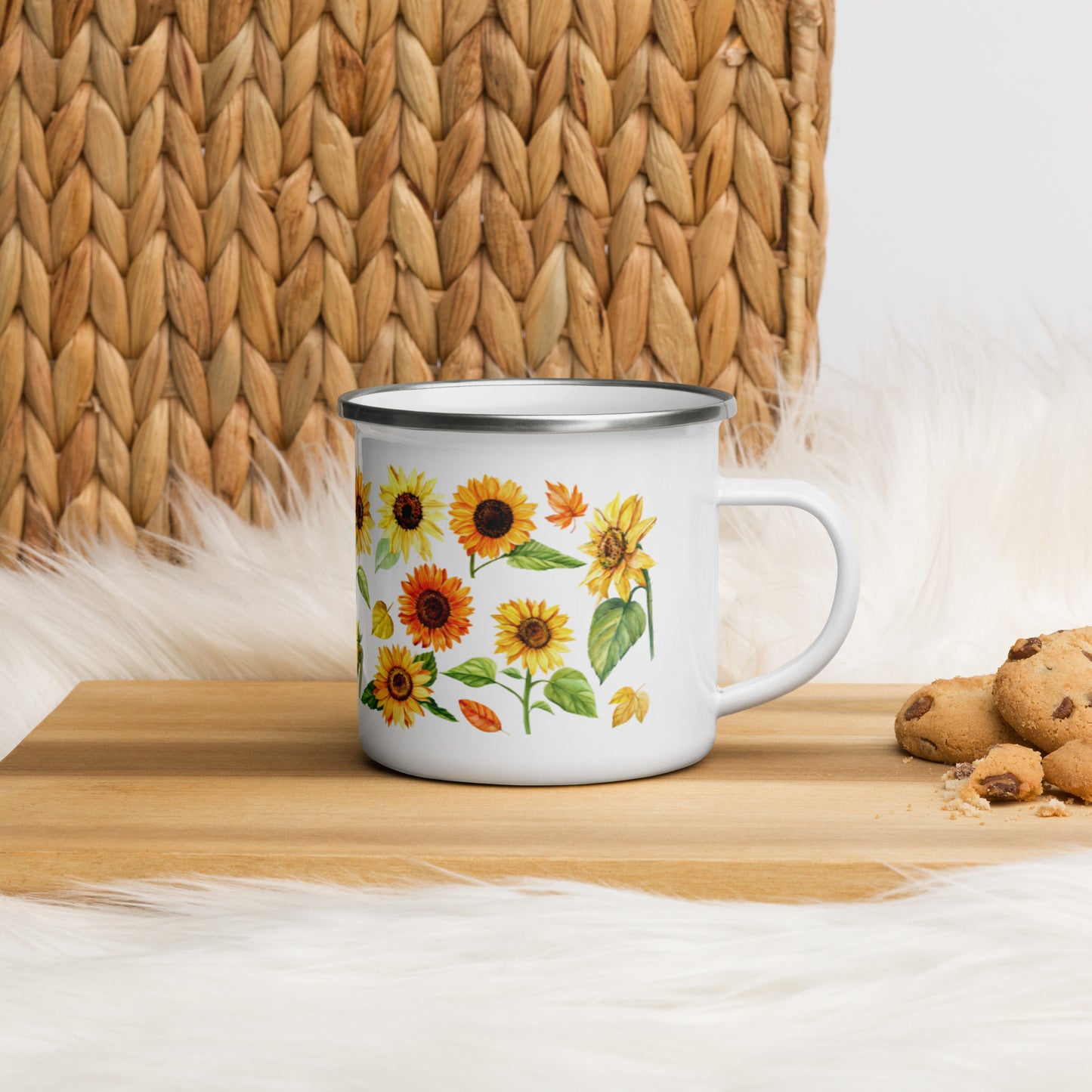 Sunflower Enamel Mug