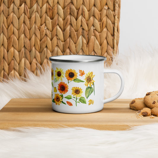 Sunflower Enamel Mug