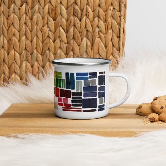 Colorful Rectangles Enamel Mug