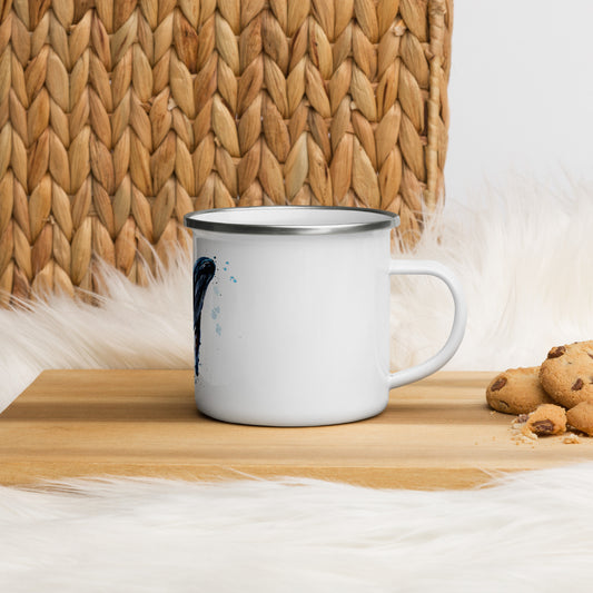 Watercolor Whale Enamel Mug