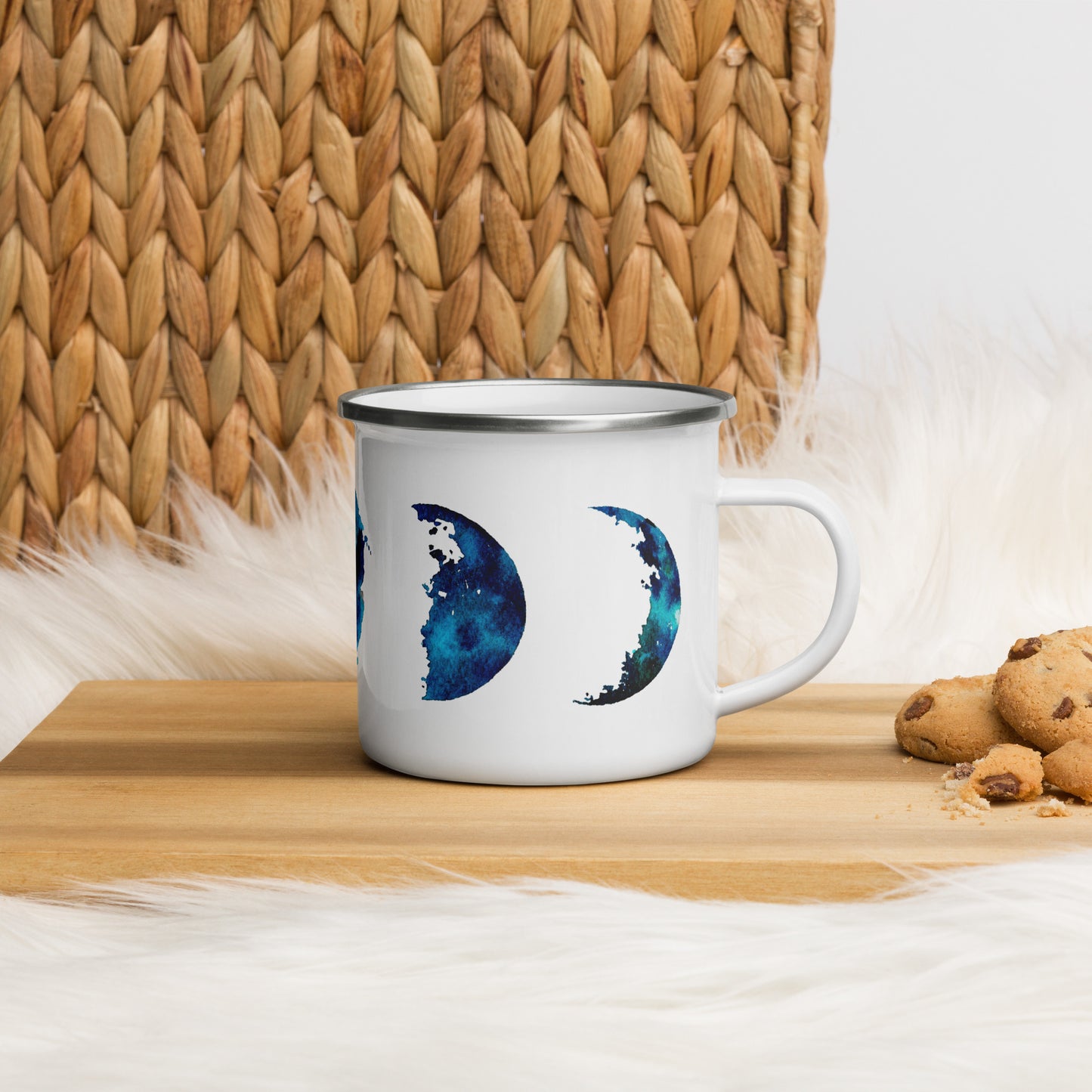 Moon Phases Enamel Mug