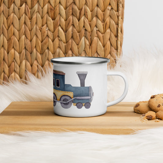 Train Enamel Mug