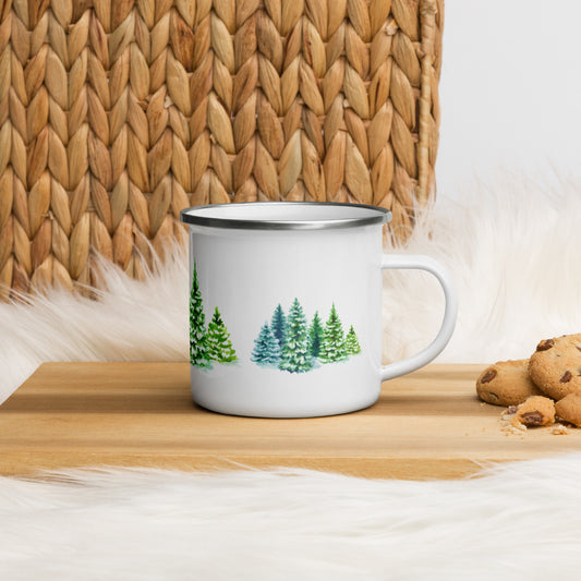 Winter Trees Enamel Mug