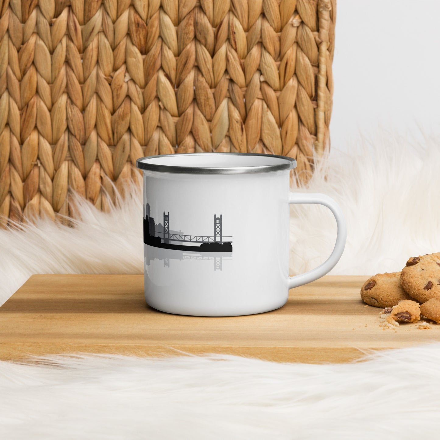 Sacramento California City Skyline Enamel Mug