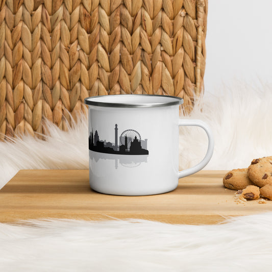 Louisville Kentucky City Skyline Enamel Mug