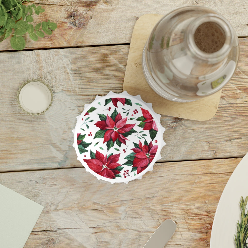 Christmas Poinsettia Bottle Opener