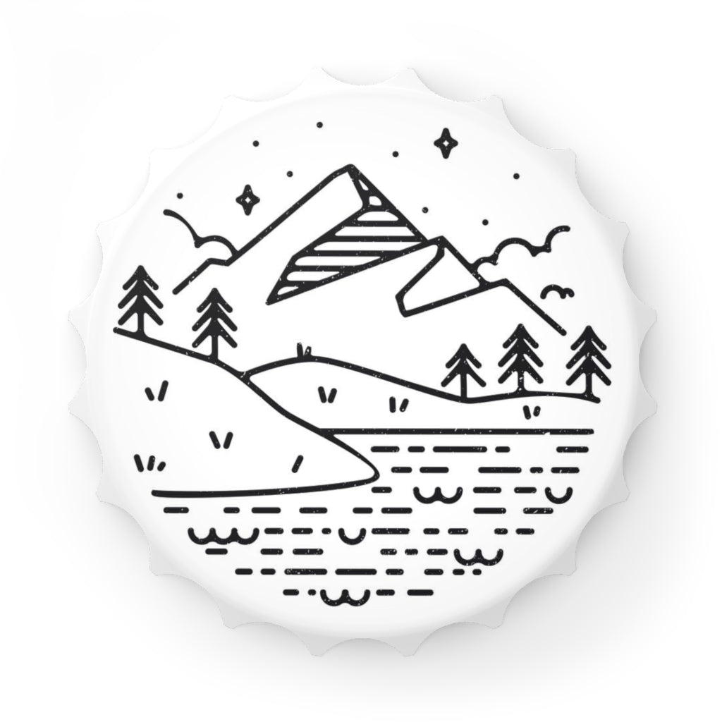 Mountains Lake Bottle Opener