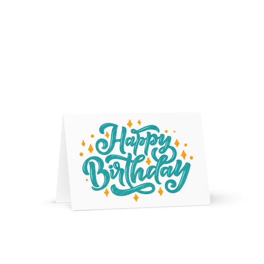 Happy Birthday Teal Greeting card