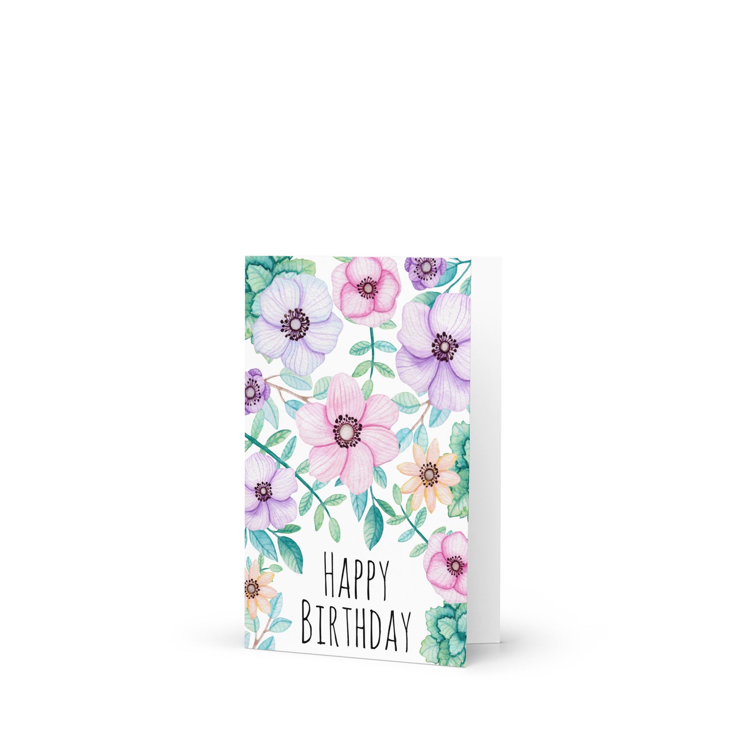 Watercolor Flowers Birthday Greeting card