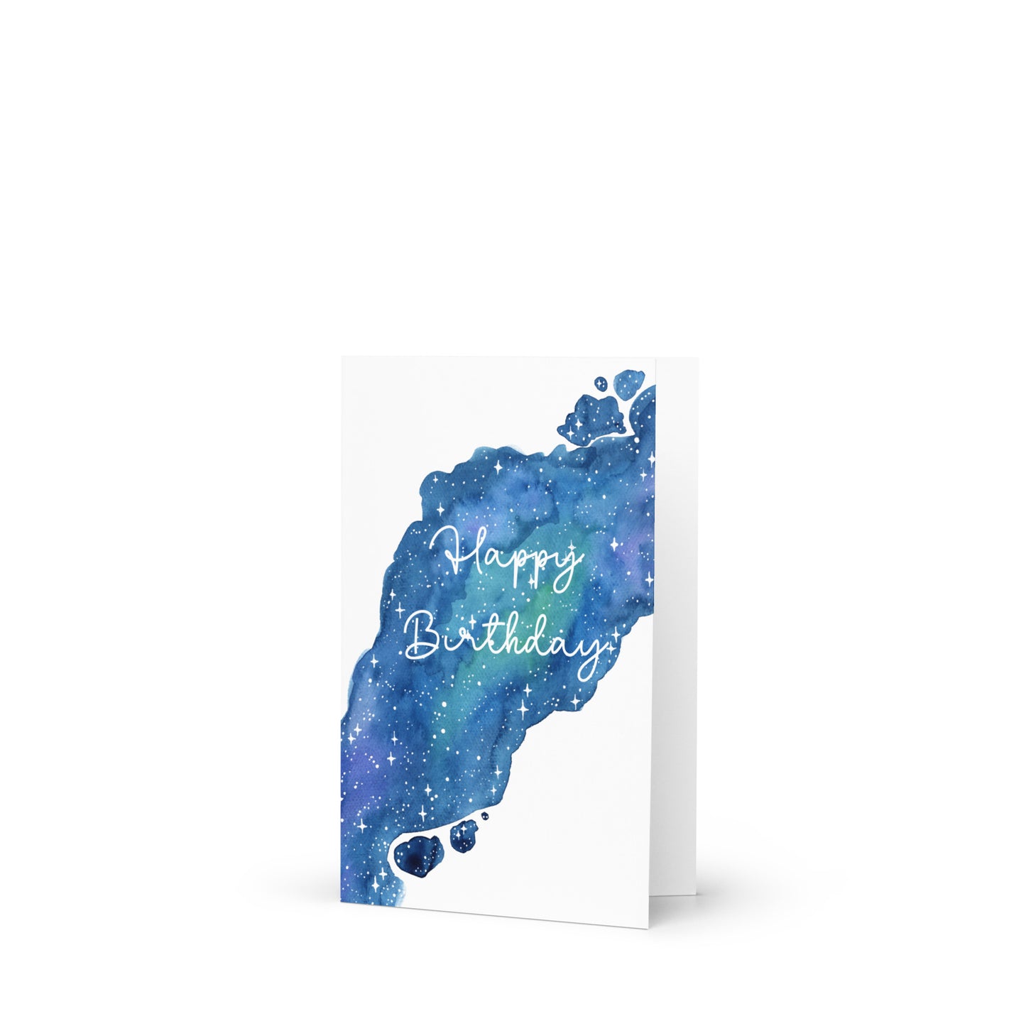 Galaxy Happy Birthday Greeting card northern lights - night sky - aurora birthday