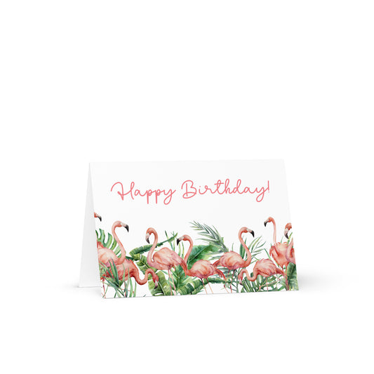 Flamingo Happy Birthday Greeting card - happy birthday from all of us - birthday wished - cute bday cards