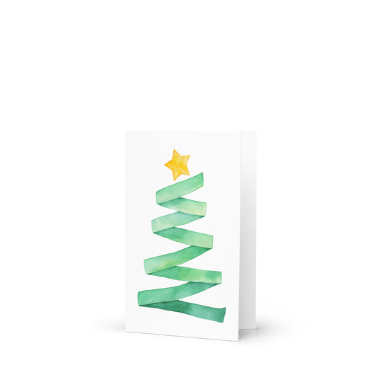 Cute Christmas Tree Greeting card - 4in x 6in - card with envelope - stationery - cute cards - quality cards - gift