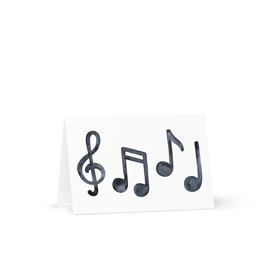 Music Notes Greeting card - 4in x 6in - card with envelope - stationery - cute cards - quality cards - gift