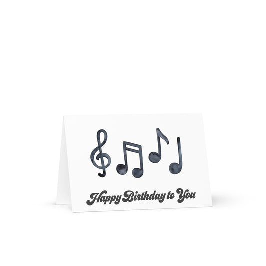 Music Notes Birthday Greeting card - 4in x 6in - card with envelope - stationery - cute cards - quality cards - gift