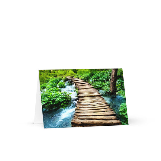 River Hiking Trail Greeting card