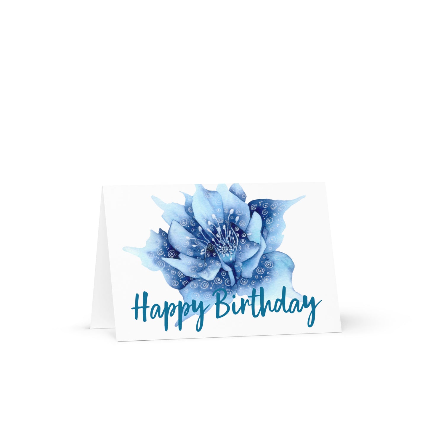 Blue Flower Happy Birthday Greeting card