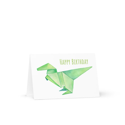 Origami Birthday Greeting card - 4in x 6in - card with envelope - stationery - cute cards - quality cards - gift