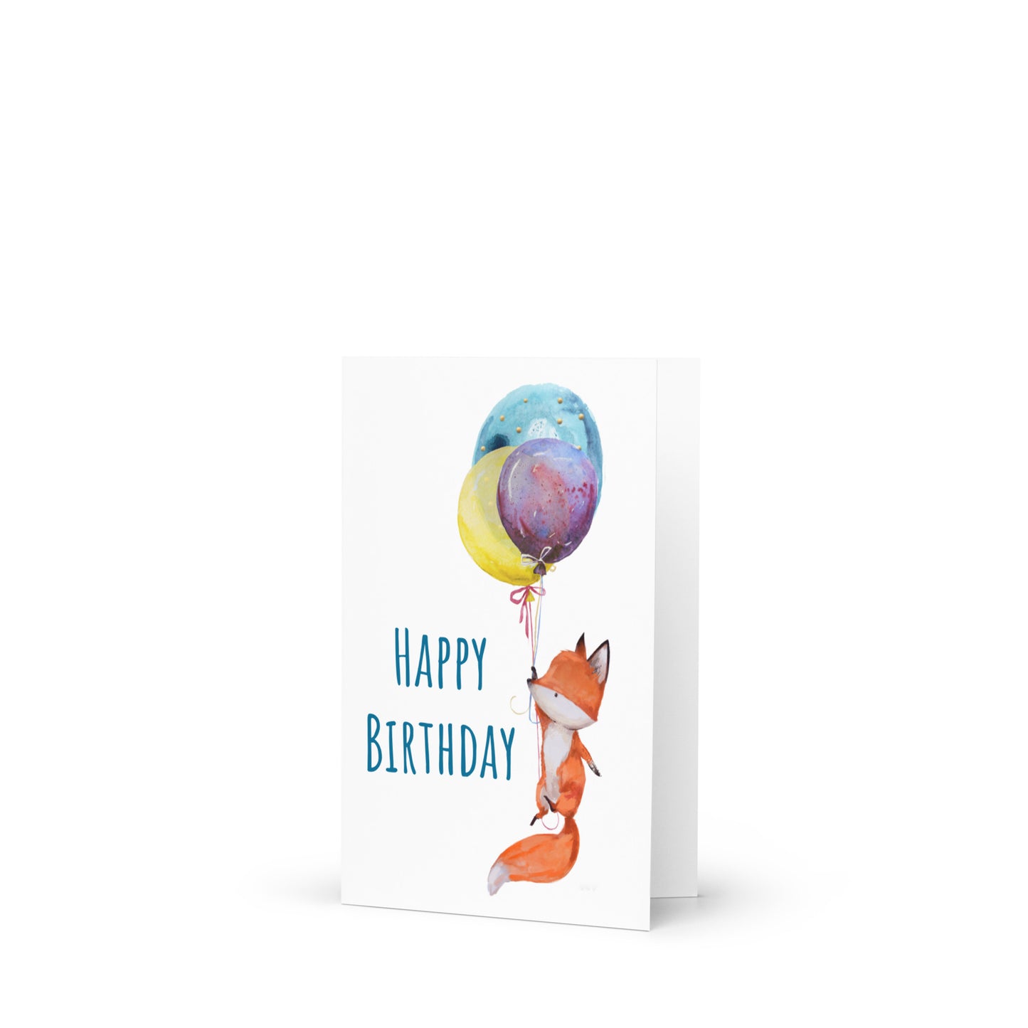 Fox Birthday Greeting card - 4in x 6in - card with envelope - stationery - cute cards - quality cards - gift