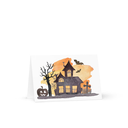 Halloween Town Greeting card - 4in x 6in - card with envelope - stationery - cute cards - quality cards - gift