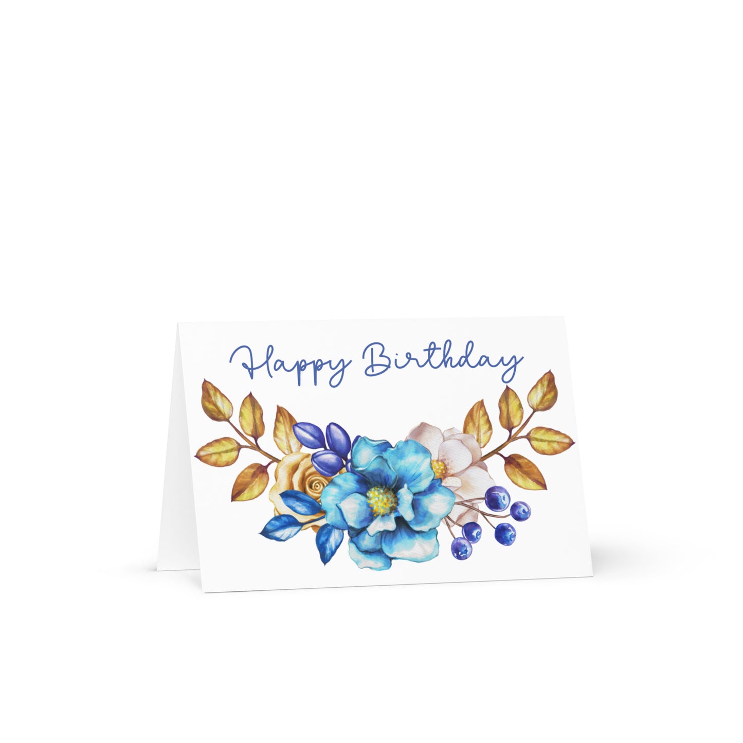 Floral Happy Birthday Greeting card - 4in x 6in - card with envelope - stationery - cute cards - quality cards - gift