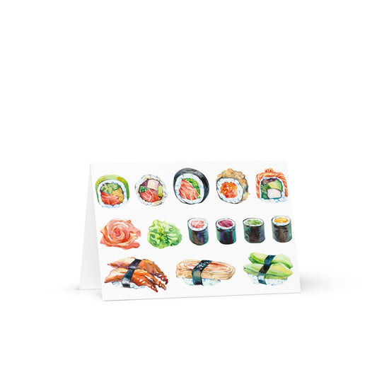 Sushi Greeting card - 4in x 6in - card with envelope - stationery - cute cards - quality cards - gift