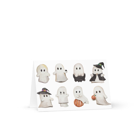 Cute Ghosts Halloween Greeting card - 4in x 6in - card with envelope - stationery - cute cards - quality cards - gift