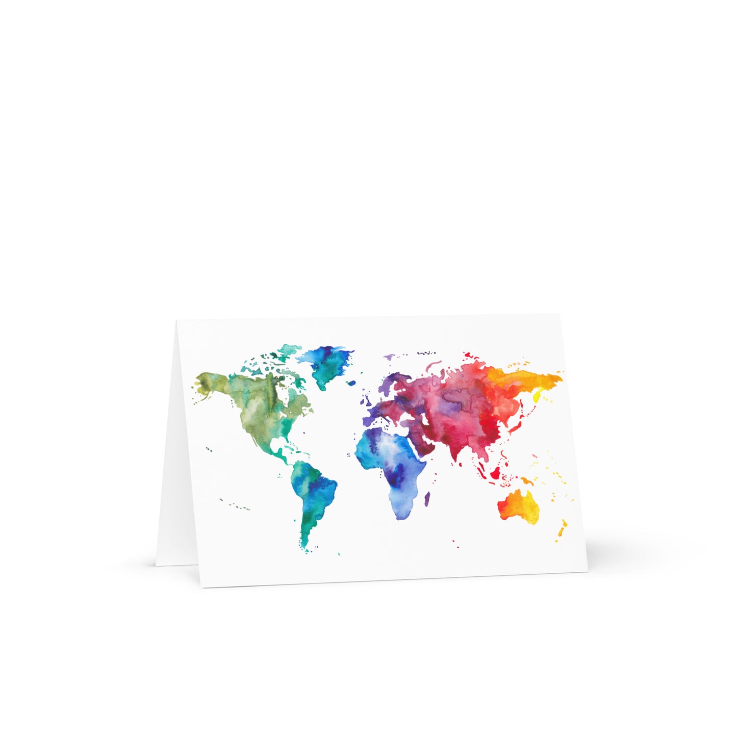 World Continents Greeting card - 4in x 6in - card with envelope - stationery - cute cards - quality cards - gift