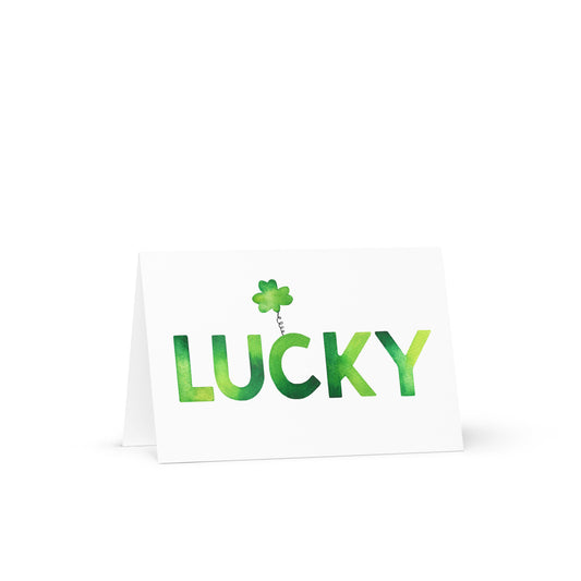 Lucky Greeting card - 4in x 6in - card with envelope - stationery - cute cards - quality cards - gift