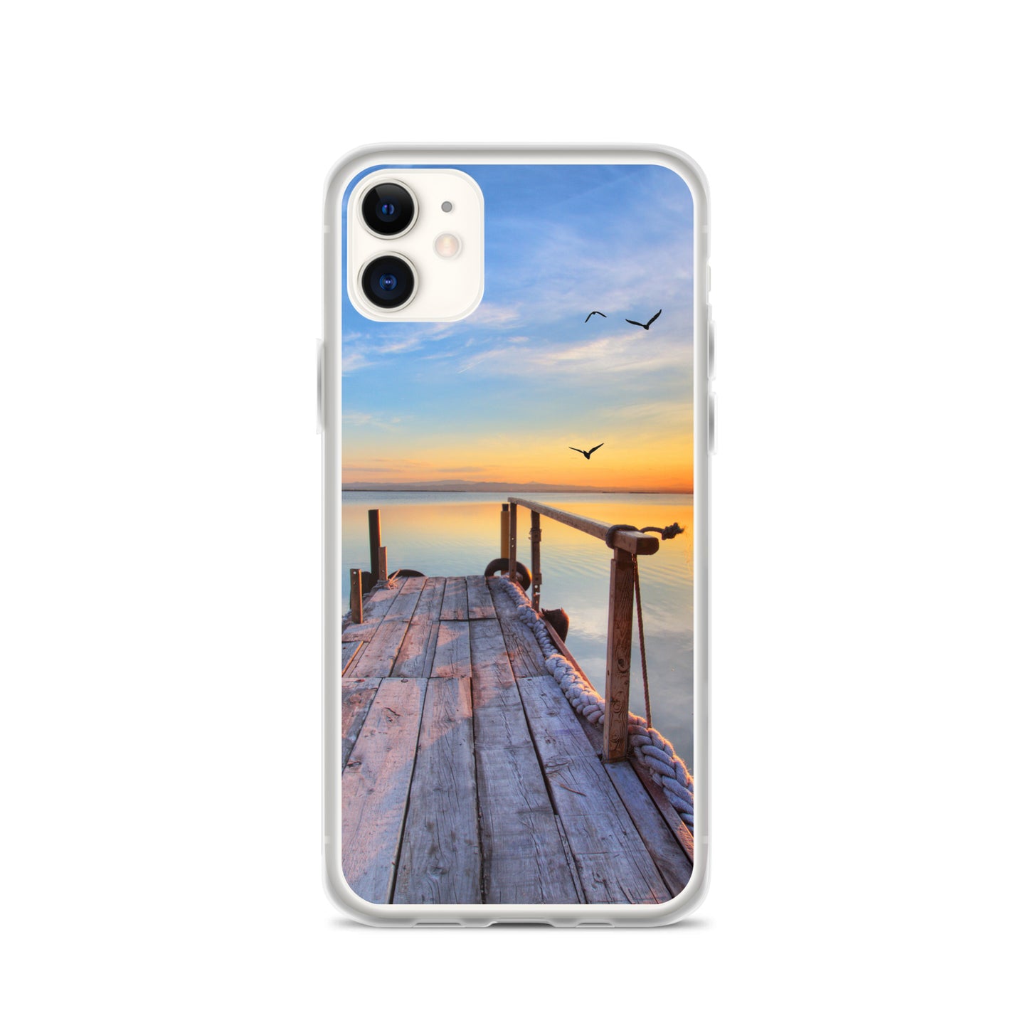 Ocean Boat Dock Scene iPhone Case