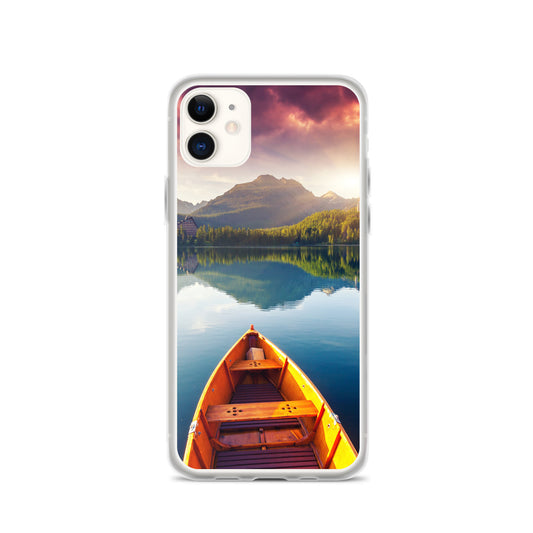 Mountains Lake Canoe iPhone Case