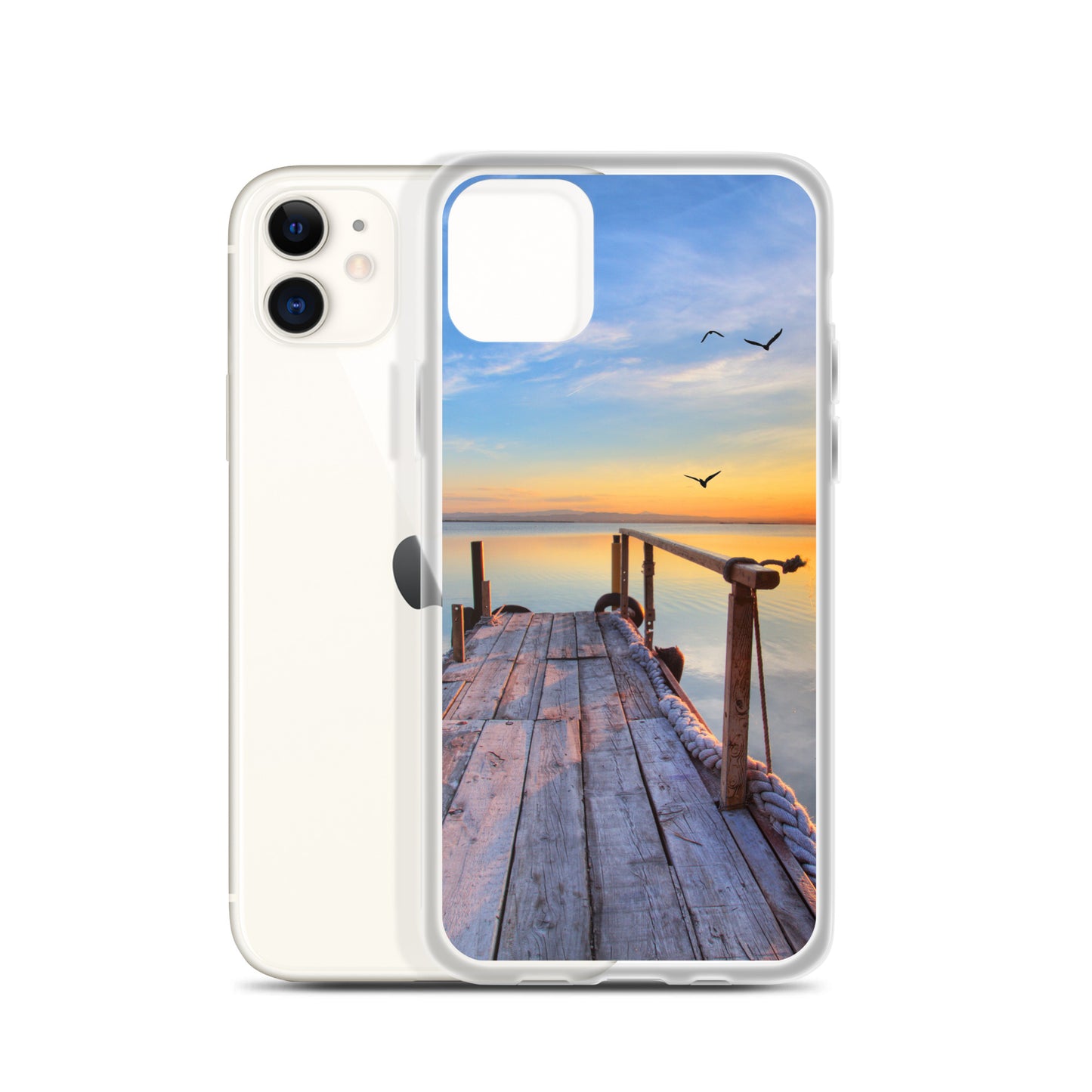 Ocean Boat Dock Scene iPhone Case