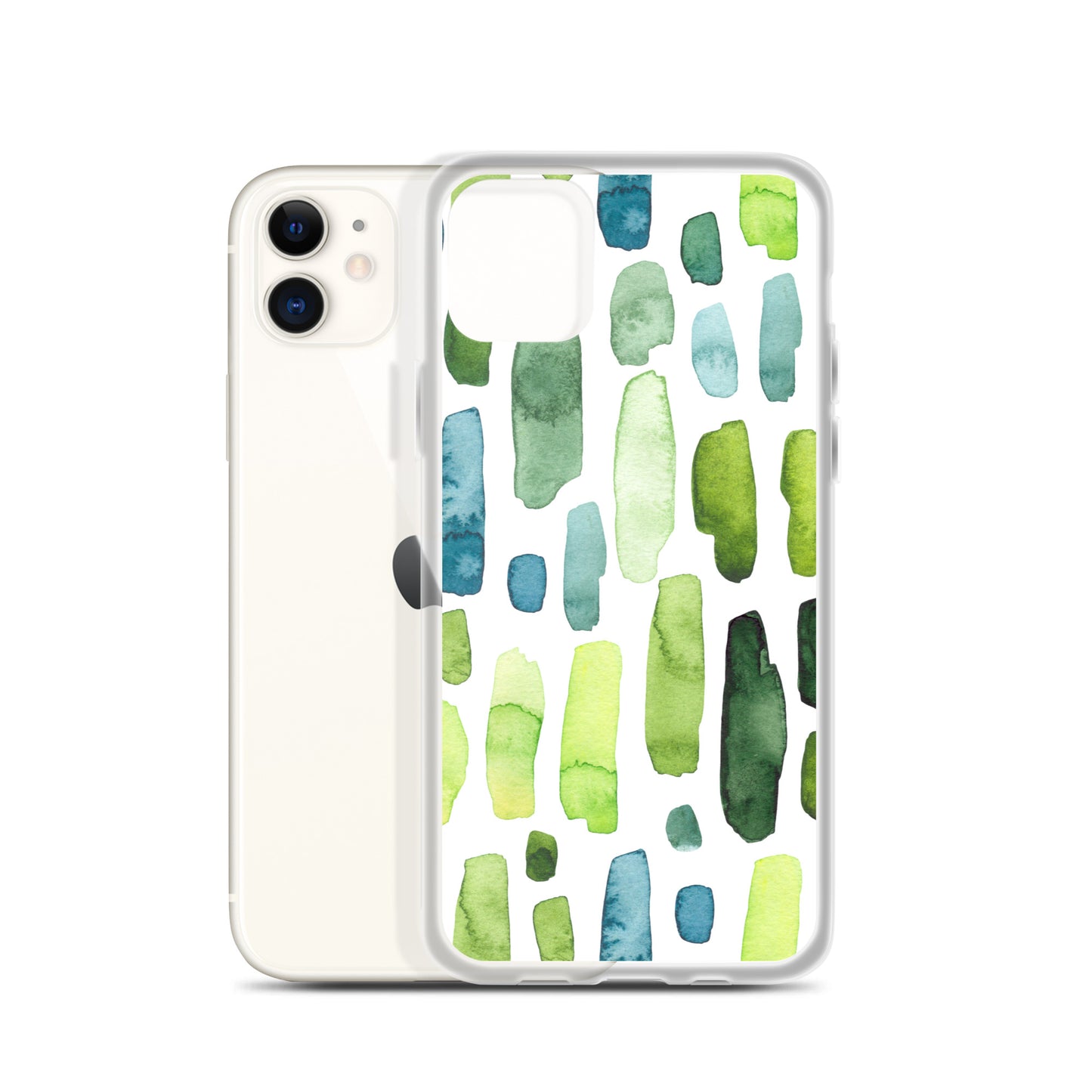 Green Abstract Paint Strokes iPhone Case