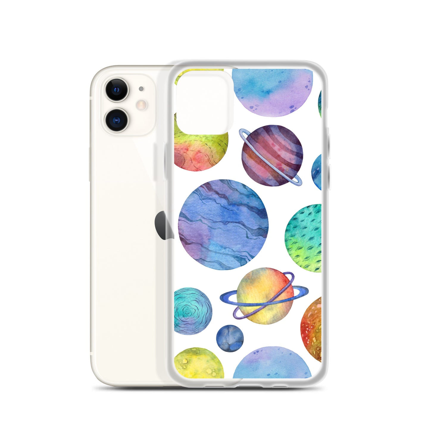 Space Watercolor Planets iPhone Case