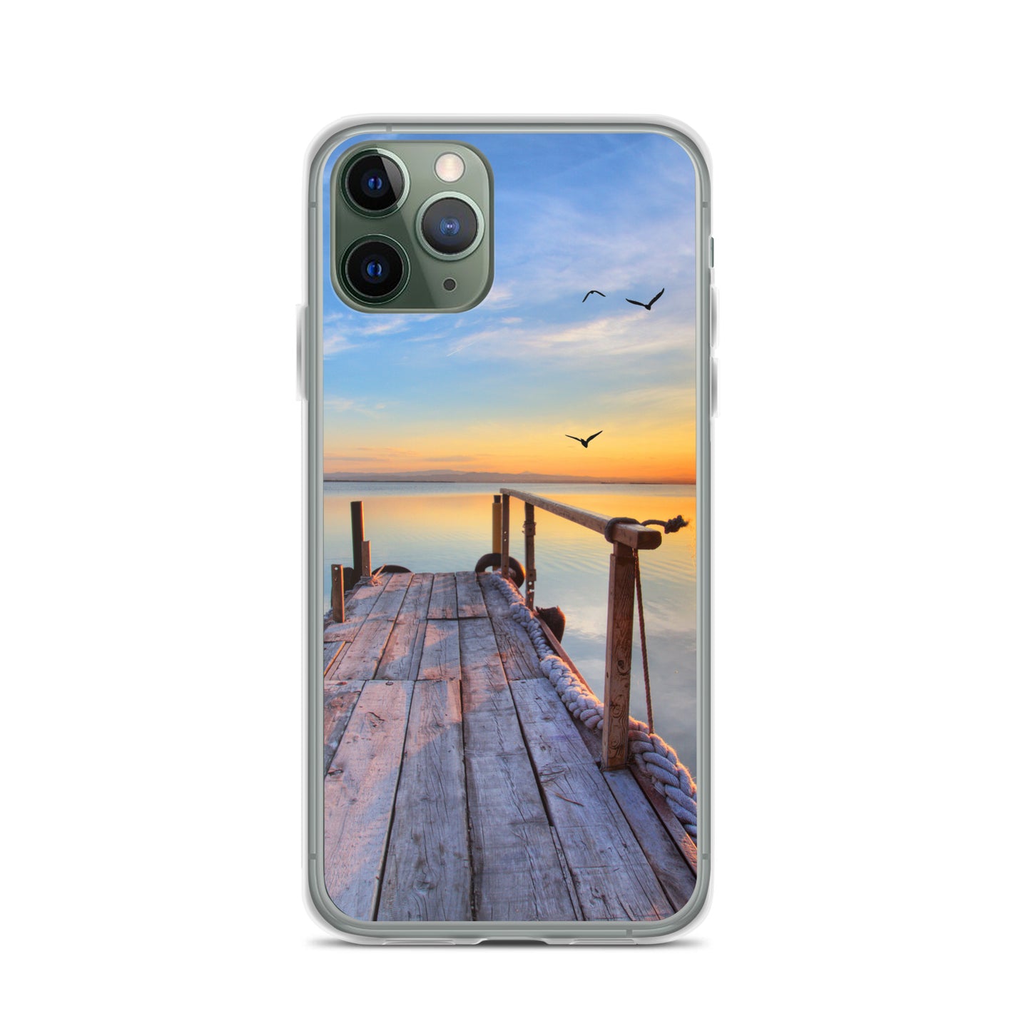 Ocean Boat Dock Scene iPhone Case