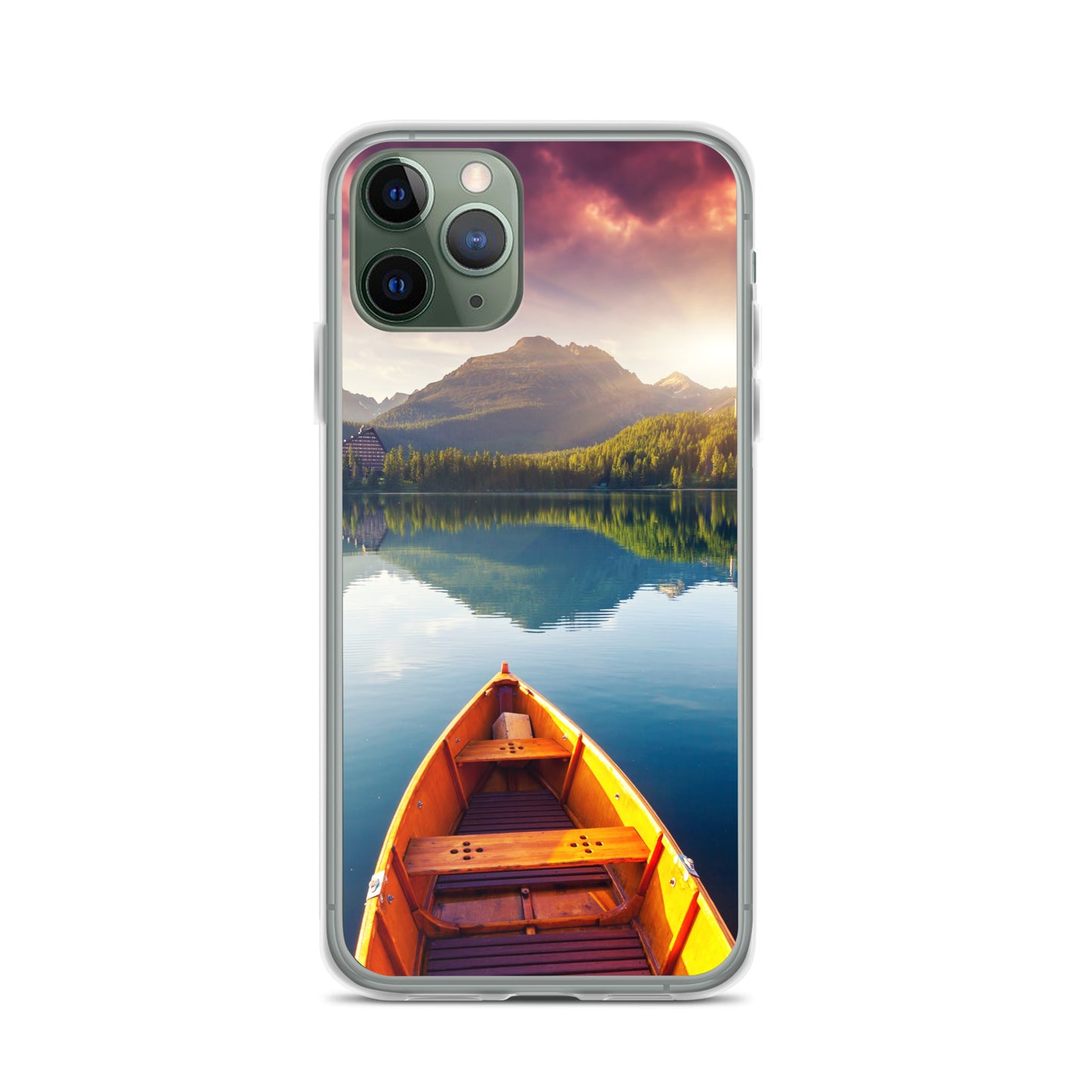 Mountains Lake Canoe iPhone Case