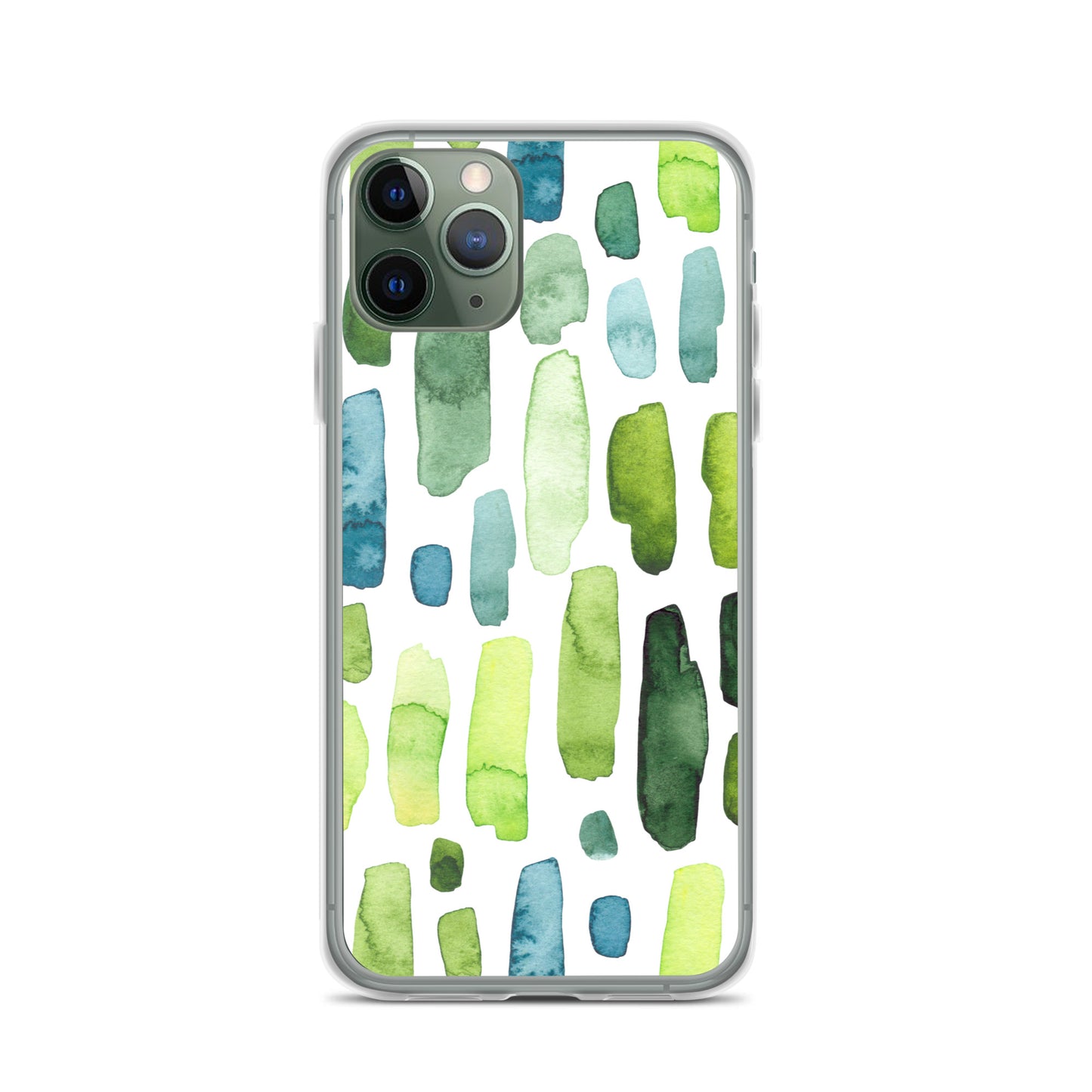 Green Abstract Paint Strokes iPhone Case