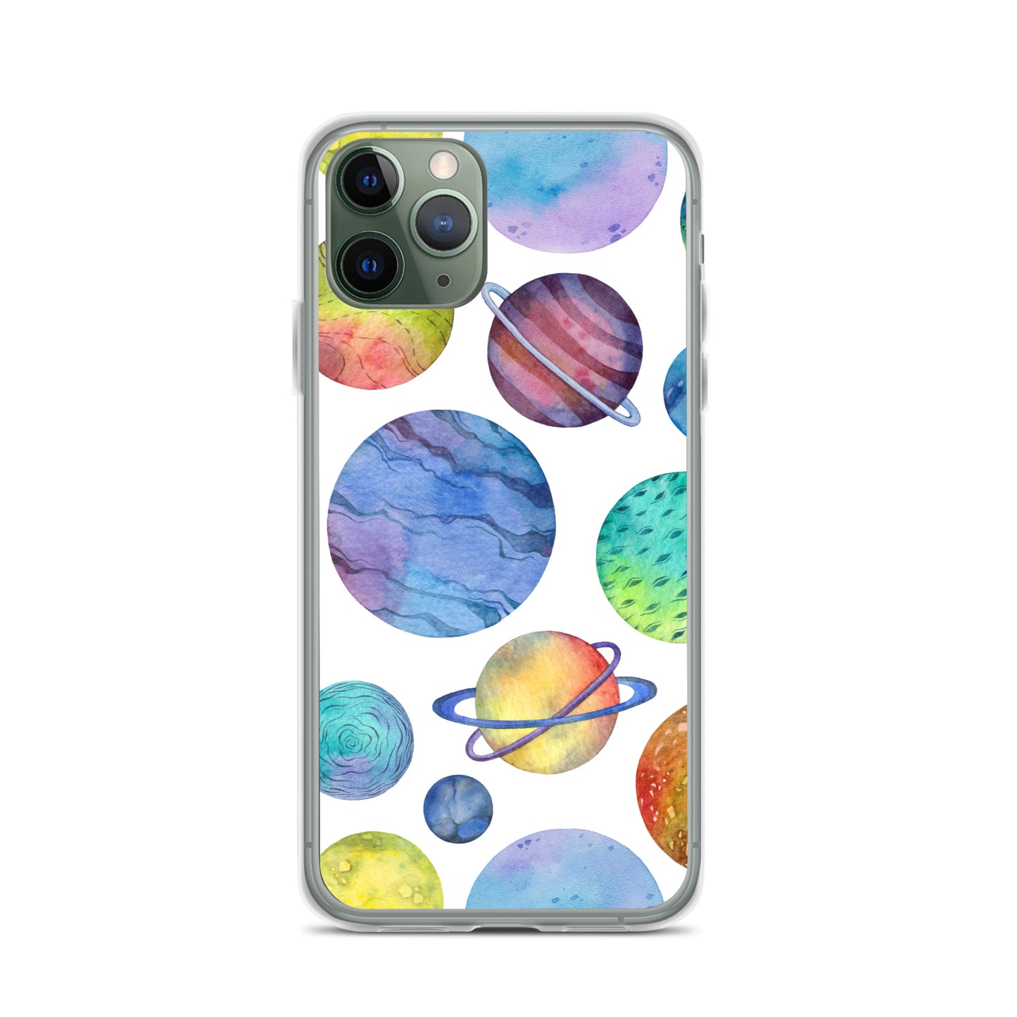 Space Watercolor Planets iPhone Case