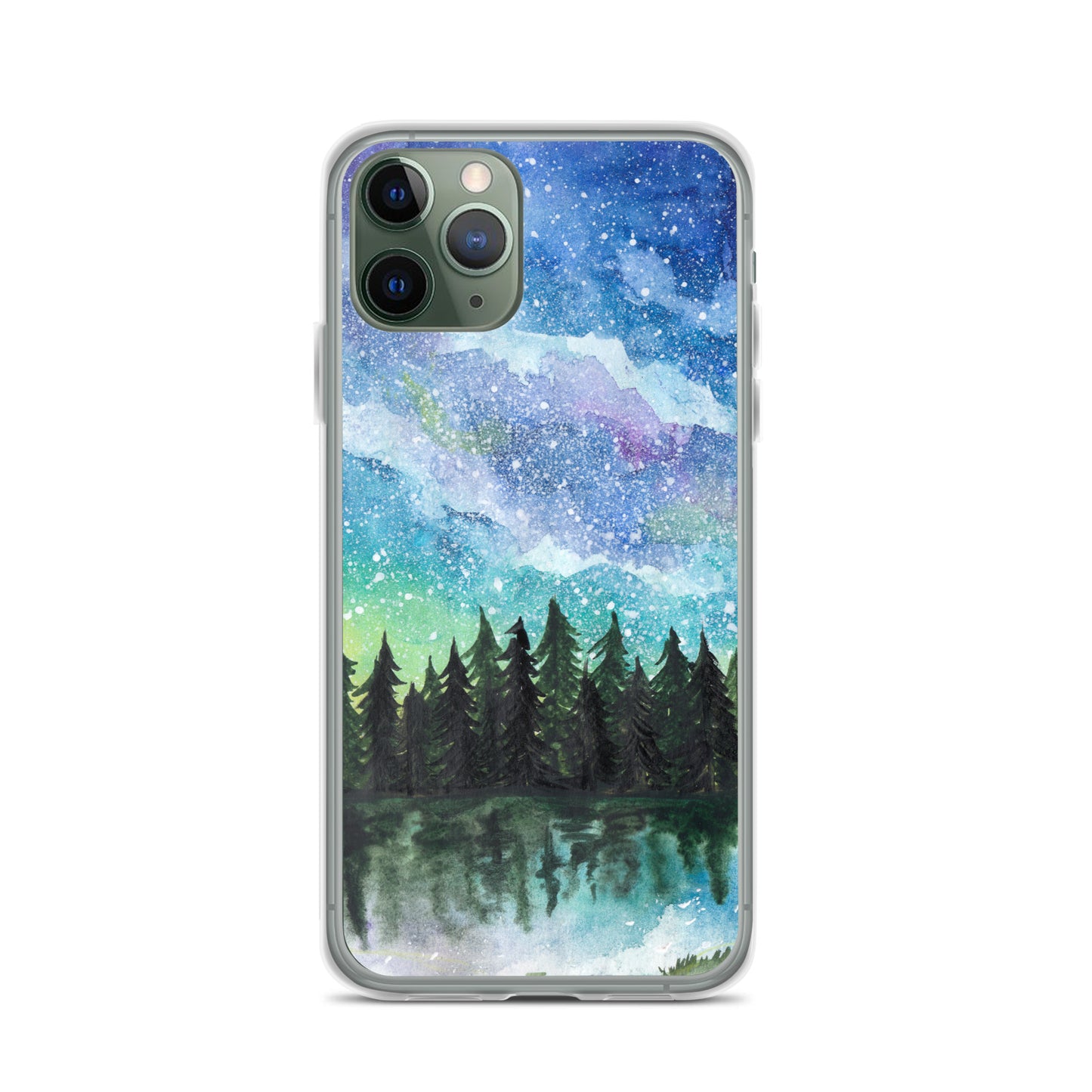 Watercolor Galaxy Forest iPhone Case