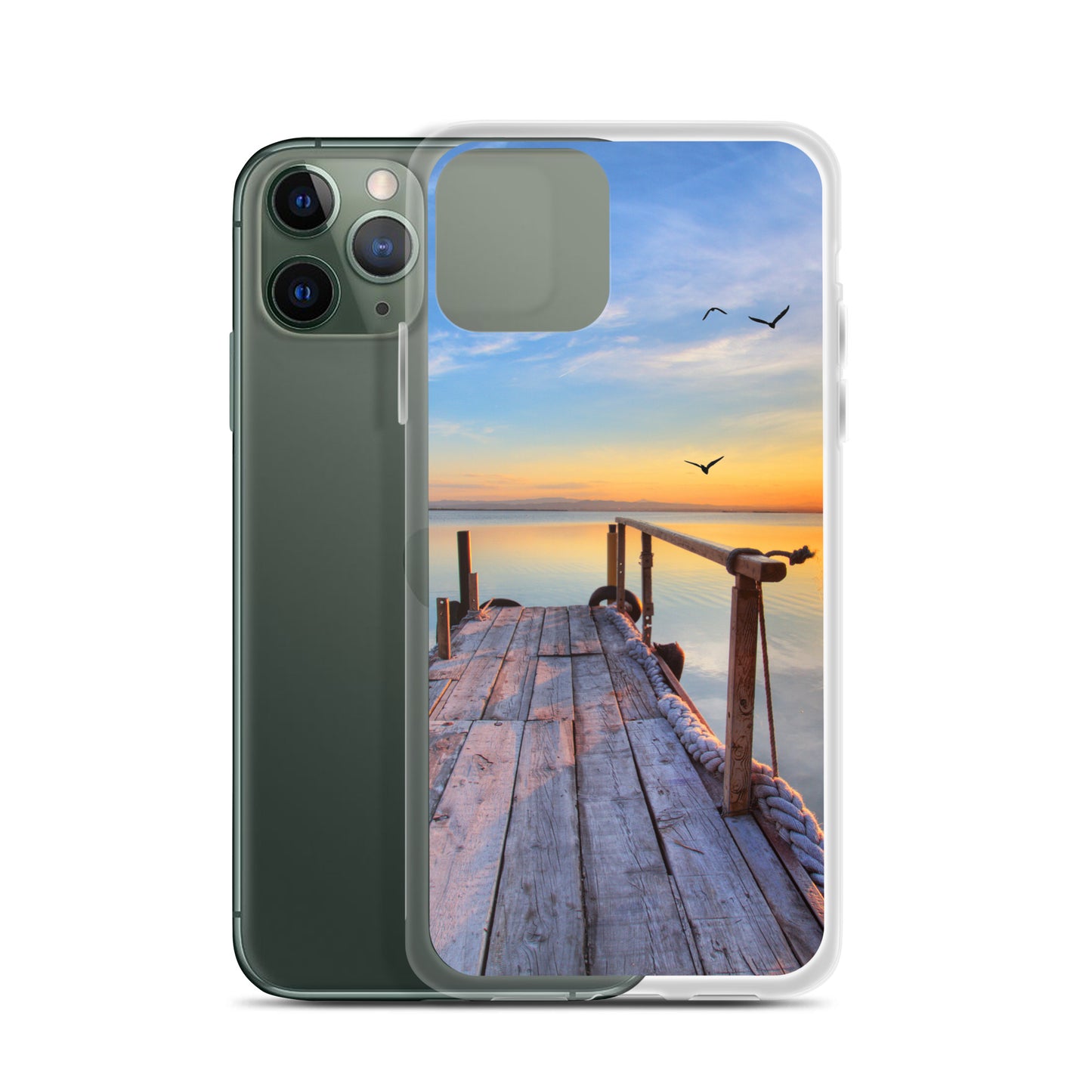 Ocean Boat Dock Scene iPhone Case