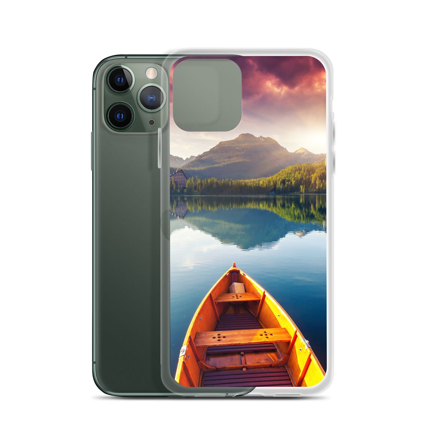 Mountains Lake Canoe iPhone Case