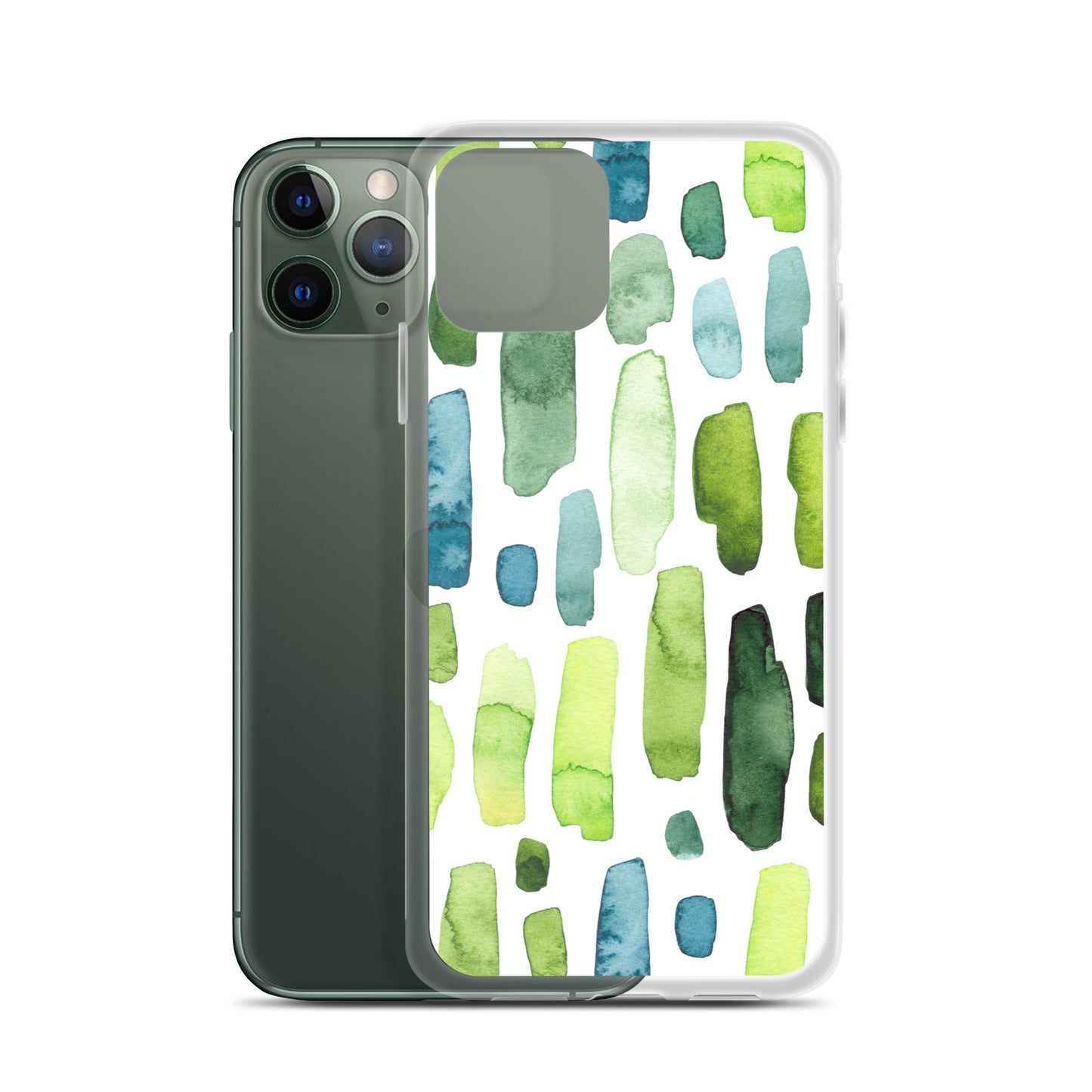 Green Abstract Paint Strokes iPhone Case