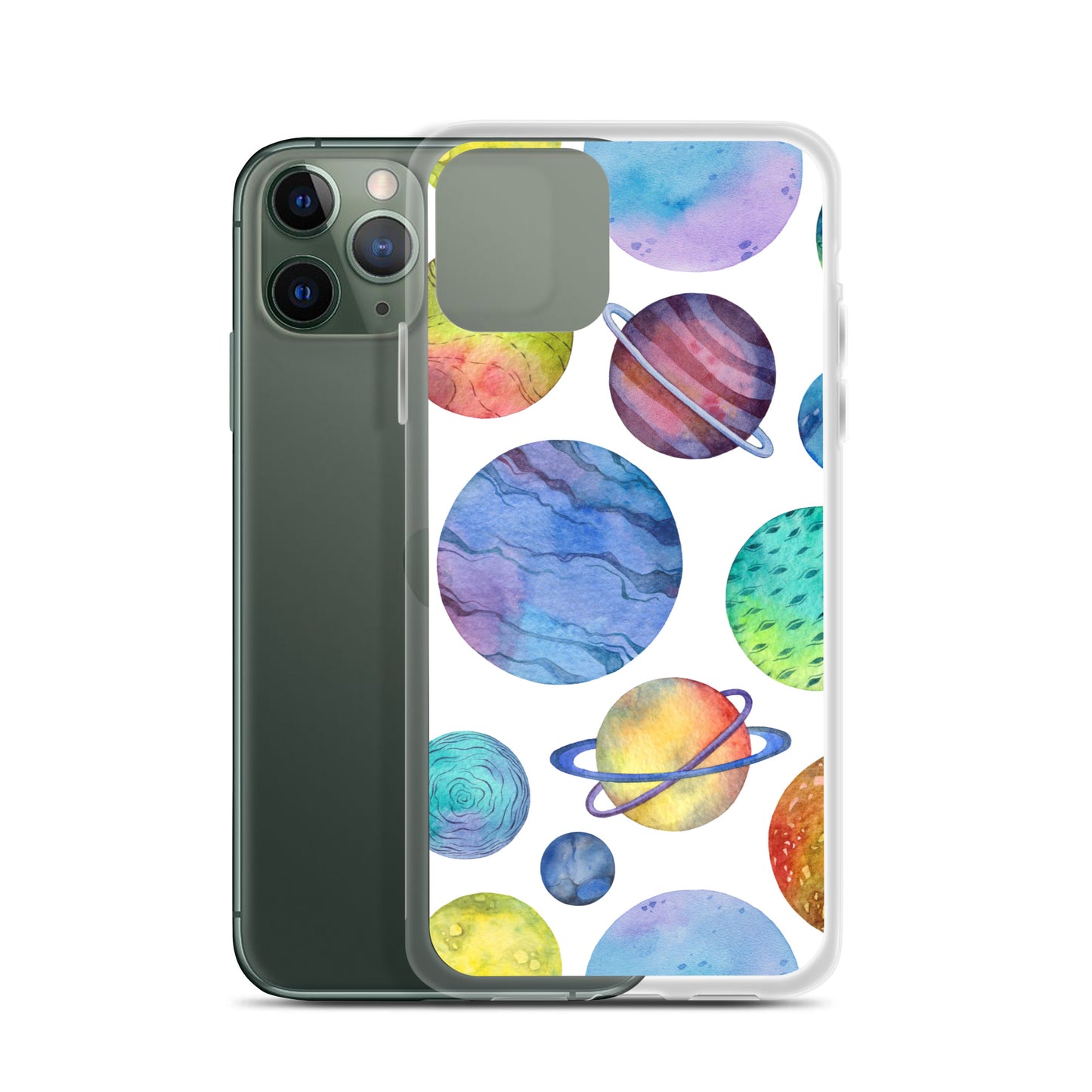 Space Watercolor Planets iPhone Case