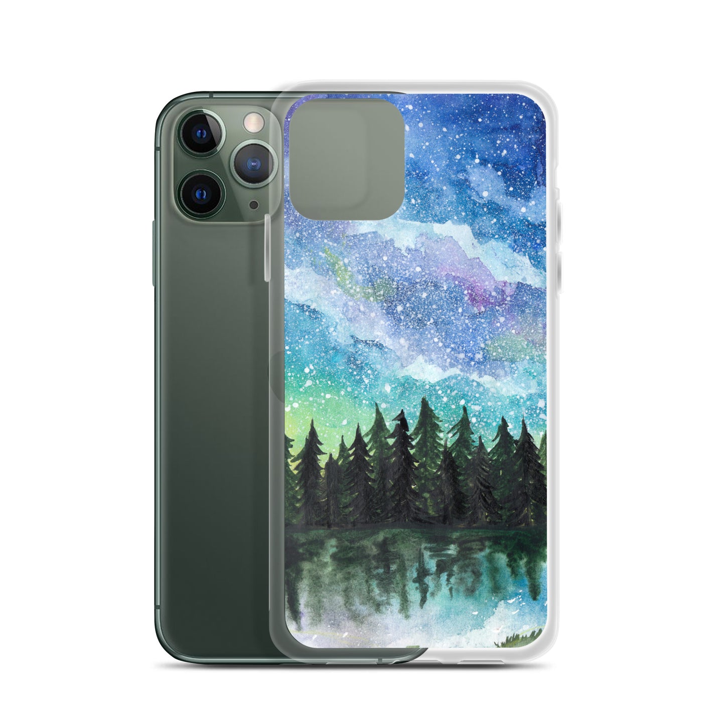 Watercolor Galaxy Forest iPhone Case