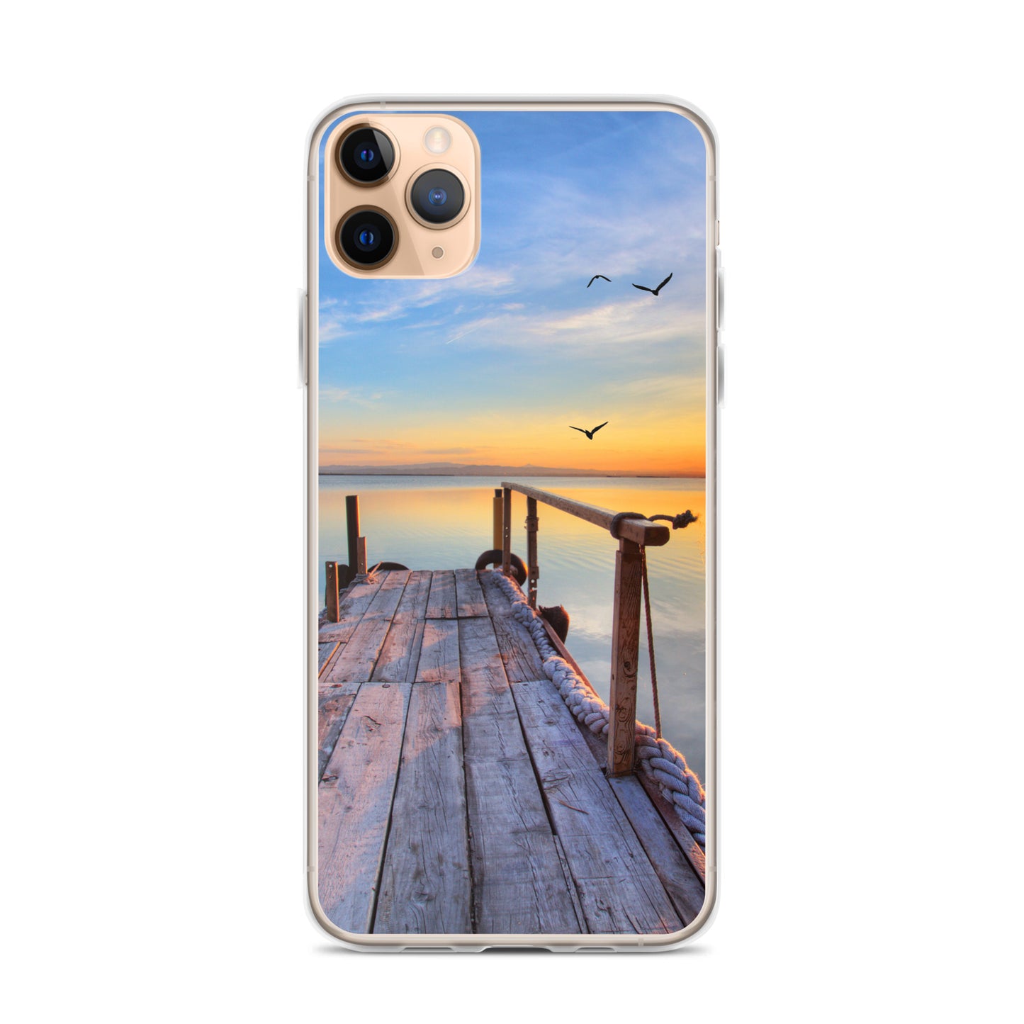 Ocean Boat Dock Scene iPhone Case