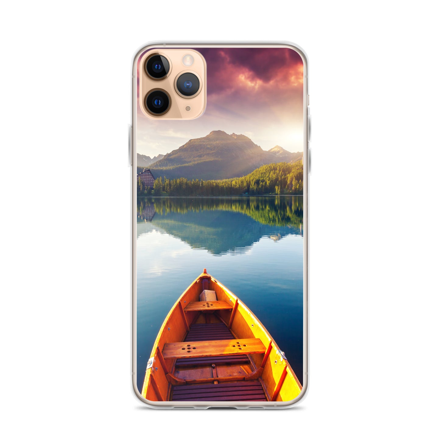 Mountains Lake Canoe iPhone Case